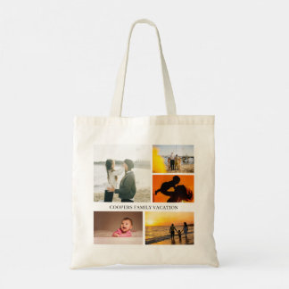 Tote Bag Galerie de cinq images avec monogramme et texte