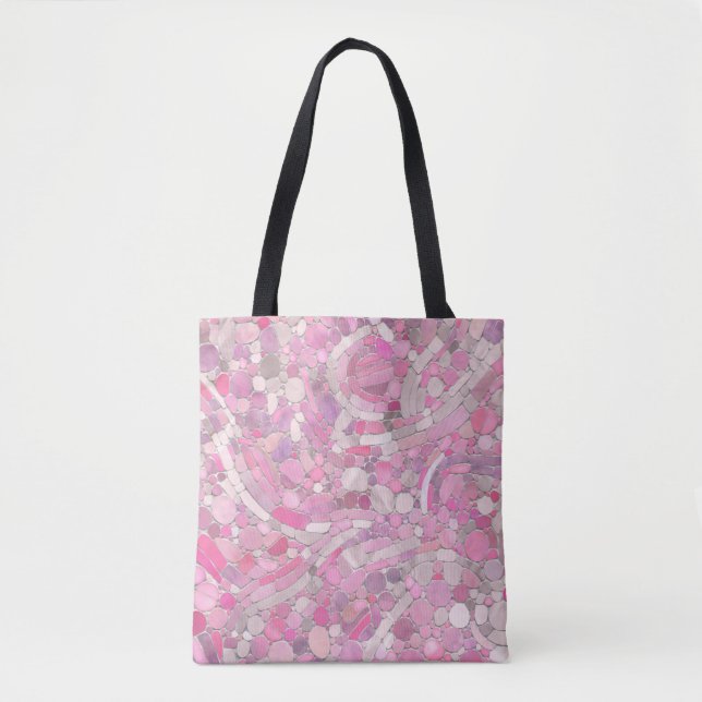Tote Bag Galets Mosaic Art - Rose rose pâle (Devant)