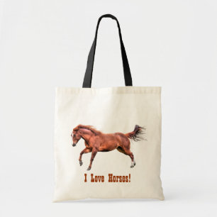 Tote Bag Galloping Spirited Red Dun Horse Design