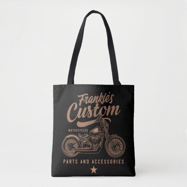 Tote Bag Garage de motocyclette Bobber personnalisé (Devant)