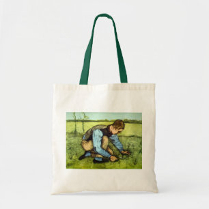 Tote Bag Garçon coupant l'herbe avec la faucille par Vincen