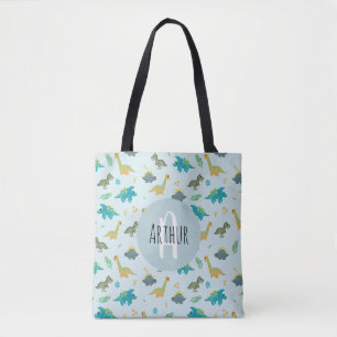 Tote Bag Garçons Bleu Cute T-Rex Dinosaur Motif Enfants
