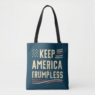 Tote Bag GARDER L'AMÉRIQUE SANS TRUMP Drapeau américain car