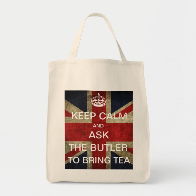 Tote Bag Gardez le calme et demandez au maître d'hôtel (Devant)