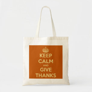 Tote Bag Gardez le calme et donnez le citrouille de récolte
