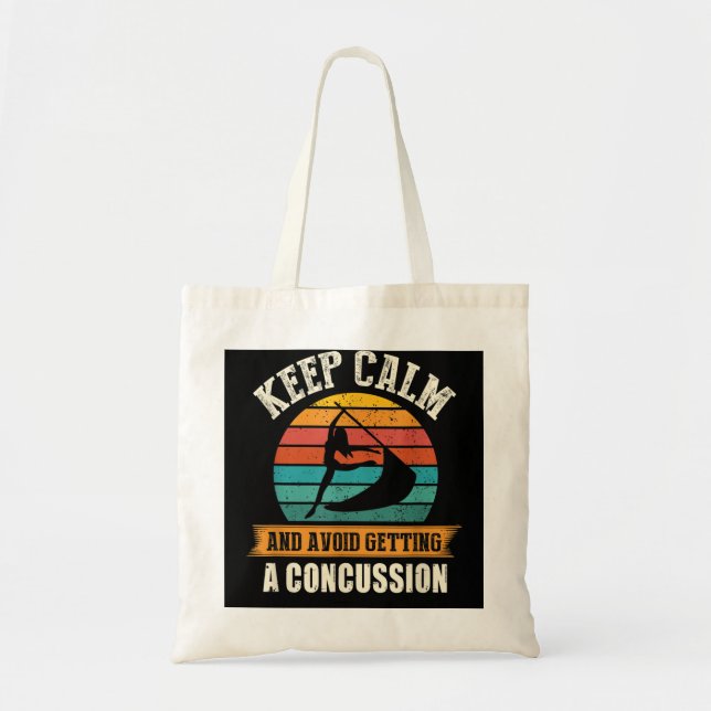 Tote Bag Gardez Le Calme Et Évitez D'Obtenir Une Concussion (Devant)