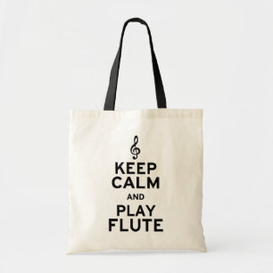 Tote Bag Gardez le calme et jouez à la flute