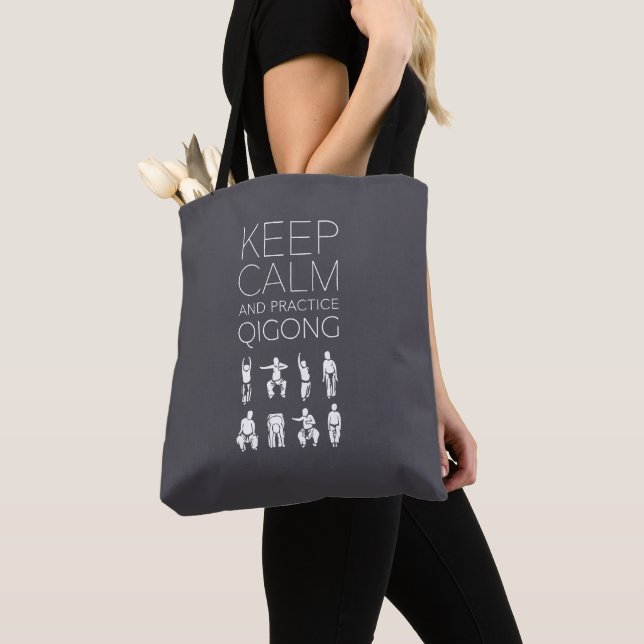 Tote Bag Gardez le calme et la pratique Qigong (De près)
