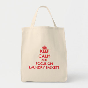 Tote Bag Gardez le calme et le foyer sur des paniers de