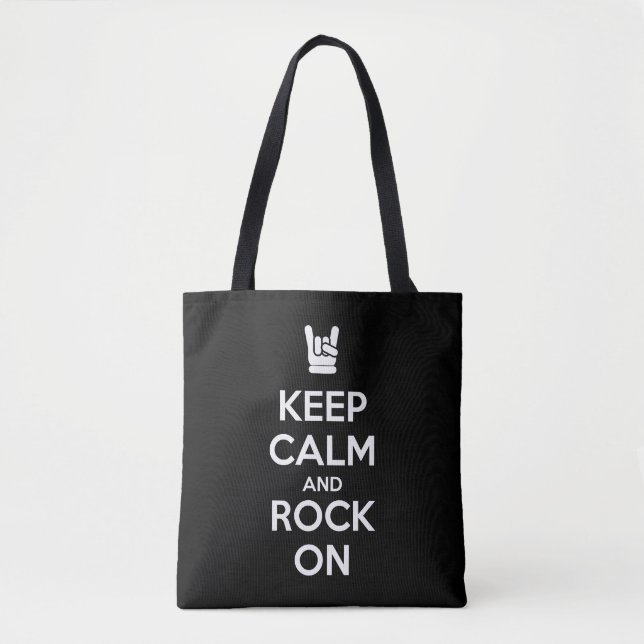 Tote Bag Gardez le calme et le rock (Devant)