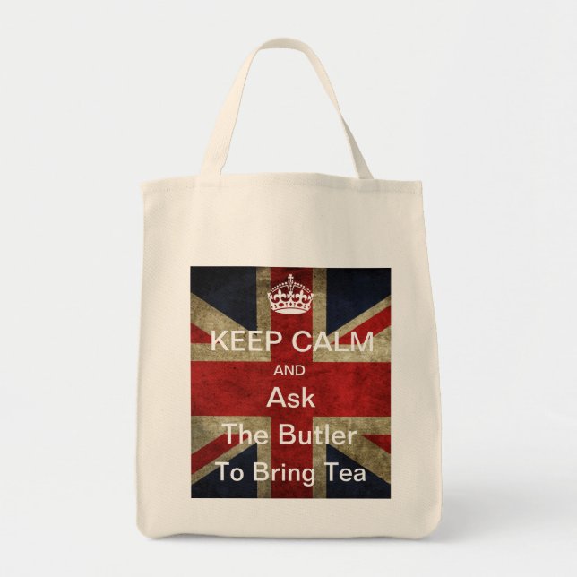 Tote Bag Gardez le calme pour demander au maître d'hôtel (Devant)