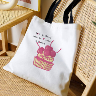 Tote Bag Gâteau Cupcake Cerise de la Saint-Valentin – Desse