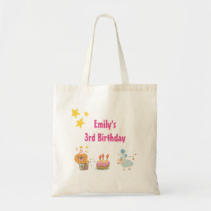 Tote Bag Gâteau d'anniversaire avec Lion de fête Joyeux ann