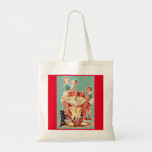 Tote Bag gâteau vintage de la famille nucléaire des années 