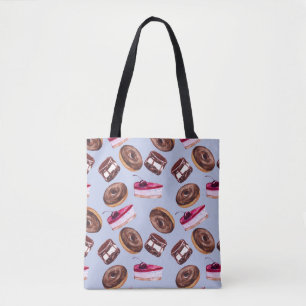 Tote Bag Gâteaux sucrés : Aquarelle Nourriture transparente