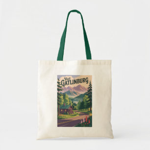 Tote Bag Gatlinburg Tennessee Cabine Voyage Artistique Vint