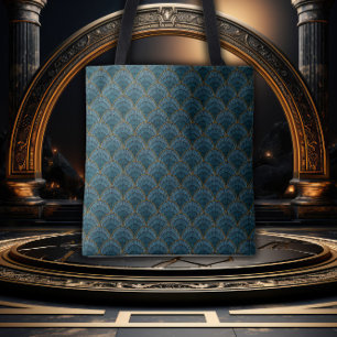 Tote Bag Gatsby Glamour Doré et Turquoise