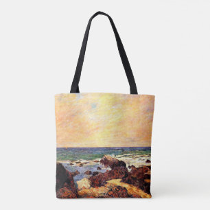 Tote Bag Gauguin - Rochers et mer, 1886, peinture,