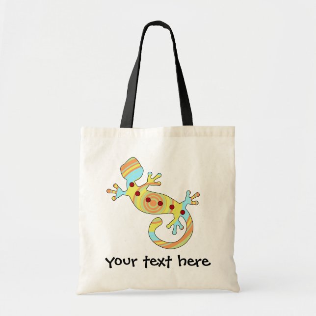 Tote Bag Gecko Lizard coloré (Devant)