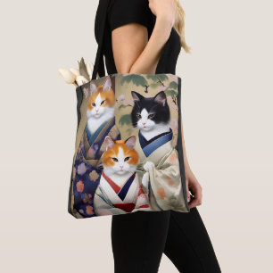 Tote Bag Geisha Cats