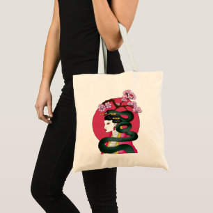 Tote Bag Geisha fille et serpent