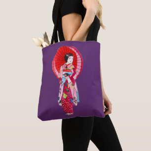 Tote Bag Geisha japonais dans l'art rouge d'original de