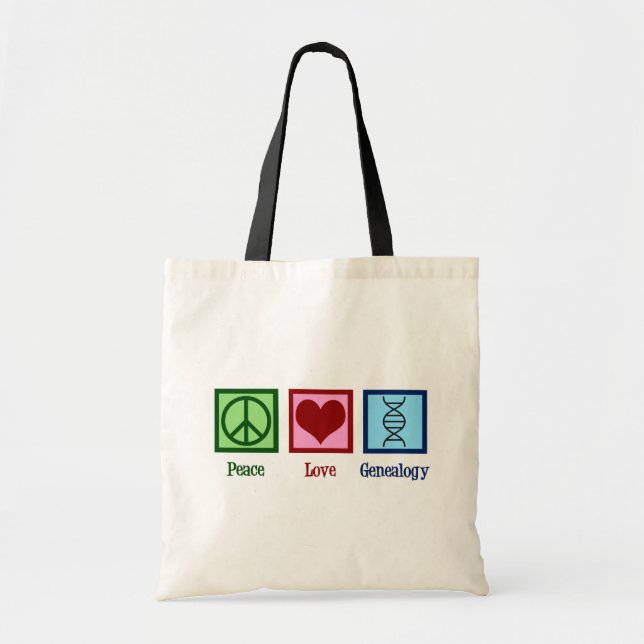Tote Bag Généalogie de l'amour de la paix Cute (Devant)