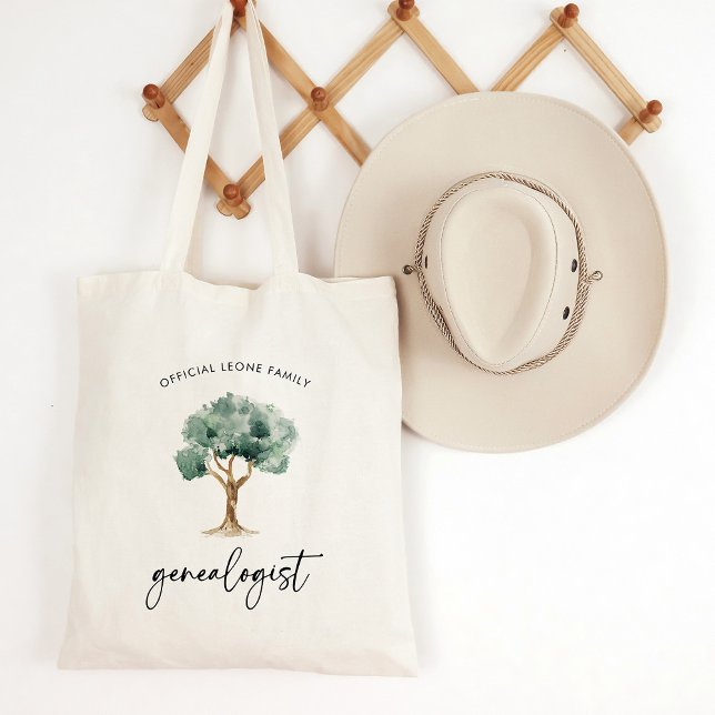 Tote Bag Généalogiste de famille officiel avec arbre | Styl (A simple and stylish tote for the genealogist in your family)