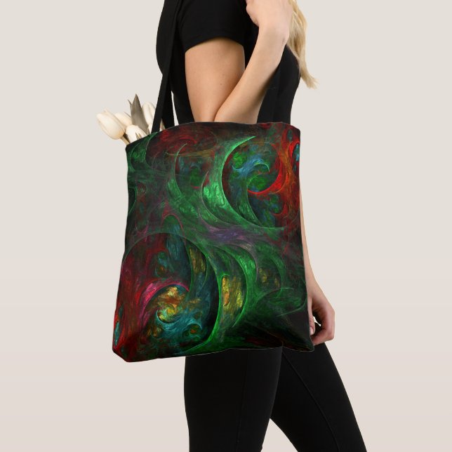 Tote Bag Genesis Green Art Abstrait (De près)