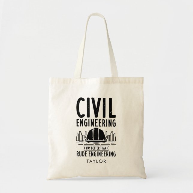 Tote Bag Génie civil beaucoup mieux Gag personnalisé (Devant)