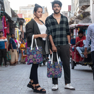 Tote Bag géo linears coloré