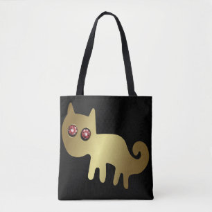 Tote Bag Géoglyphes d'animaux au chat rouge