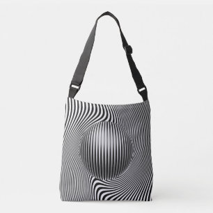 Tote bag geometric optical art pattern cover.