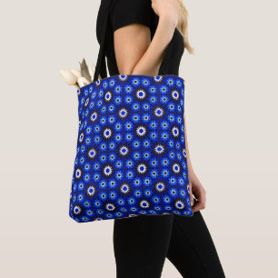 Tote Bag Géométrie en zellige bleu mystique