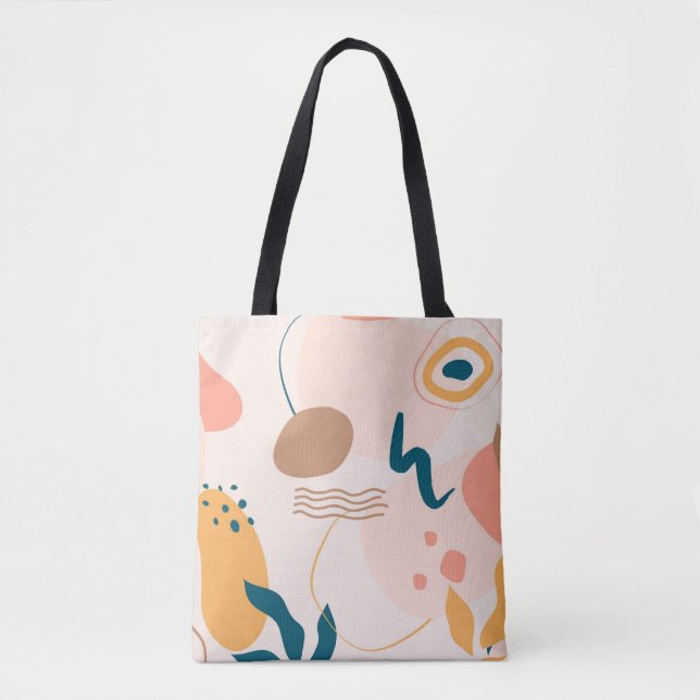 Tote Bag Géométrique, Abstraite, Minimale, Moderne, Pastel (Devant)