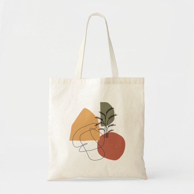 Tote Bag Géométrique, Abstraite, Minimale, Moderne, Pastel (Devant)