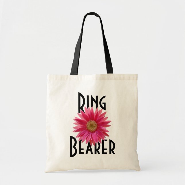Tote Bag Gerbera Rose Daisy/ Mariage (Devant)