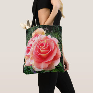 Tote Bag Giant rose clair fleur rose gros plan photo modern