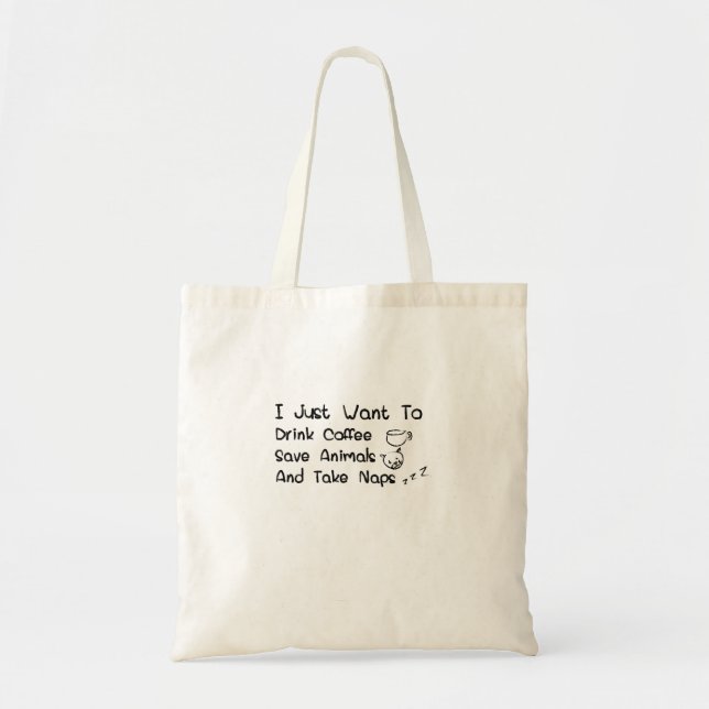 Tote Bag GIF drôle de vétérinaires d'amant de petit somme (Devant)
