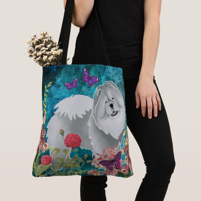 Tote Bag GINGKO THE BLUE CHOW FOURRE-TOUT ou CROSSBODY (De près)