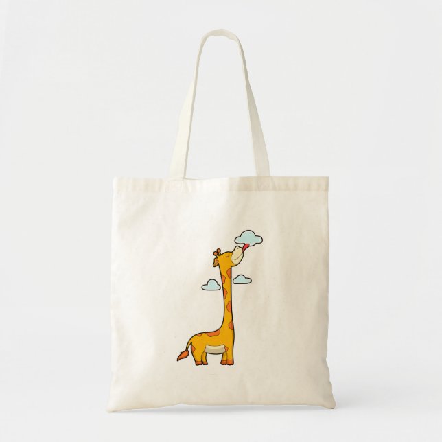 Tote Bag Girafe aux nuages (Devant)