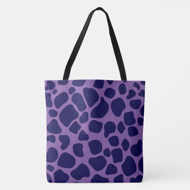 Tote Bag Girafe bleu pourpre et nuit (Devant)