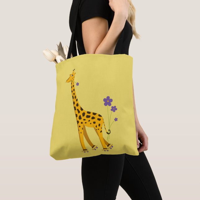 Tote Bag Girafe de patinage à roulettes (De près)
