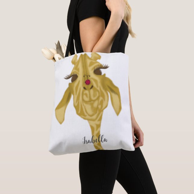 Tote Bag Girafe Mignonne Et Colorée (De près)