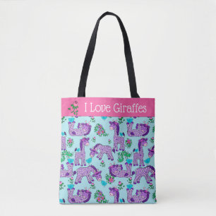 Tote Bag Girafes lunatiques de bébé de Fourre-tout dans