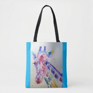 Tote Bag Giraffe Aquarelle Peinture Amoureux des animaux Sa