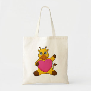 Tote Bag Giraffe au coeur