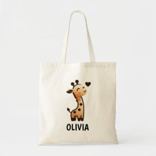 Tote Bag Giraffe Cute Sleek Personnalisée