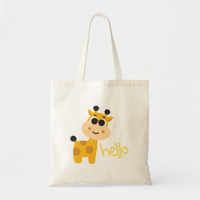 Tote Bag Giraffe Jaune mignonne (Devant)