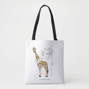 Tote Bag Giraffe Se Lever Toujours Haut Aquarelle Moderne